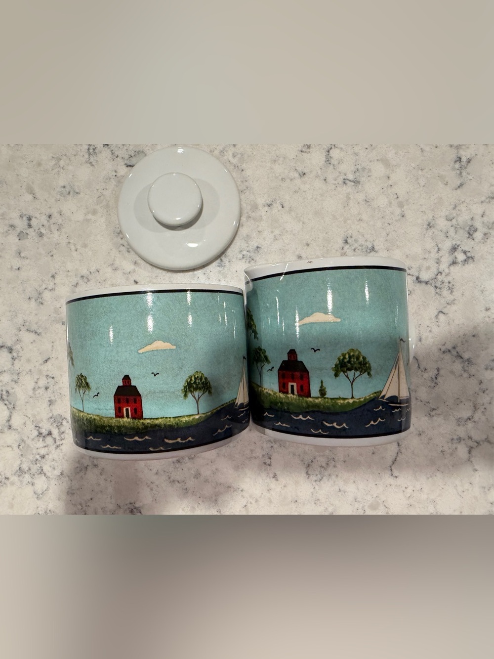 Warren Kimball coastal breeze sugar and cream set.